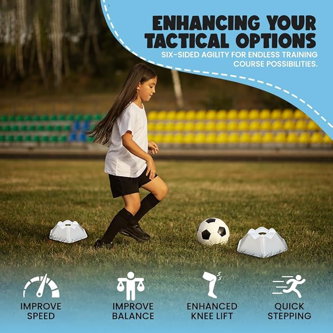 GSi Hurdle Training Cones | Multi Pack Sets | Dual Purpose Agility Cones with Holes | Ideal for Soccer, Kids, Dog, and Sports Training