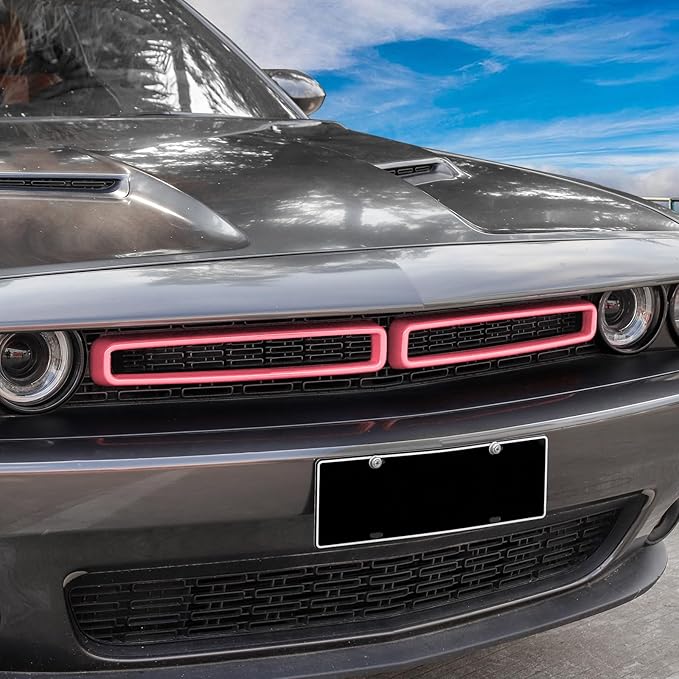for Challenger Grille Insets Trim Cover Fit for Dodge Challenger 2015-2023 Pink Exterior Accessories 2pcs