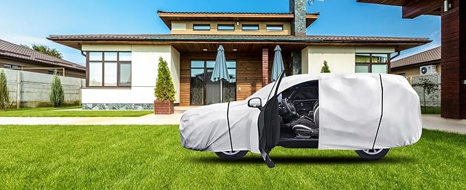 Car Cover Custom Fit for Honda CRV 1997-2025,Toyota RAV4 1996-2025,6 Layers Truck Cover Waterproof All Weather for Automobiles,Outdoor Full Exterior Cover,Rain, Sun, Wind Protection,Silver