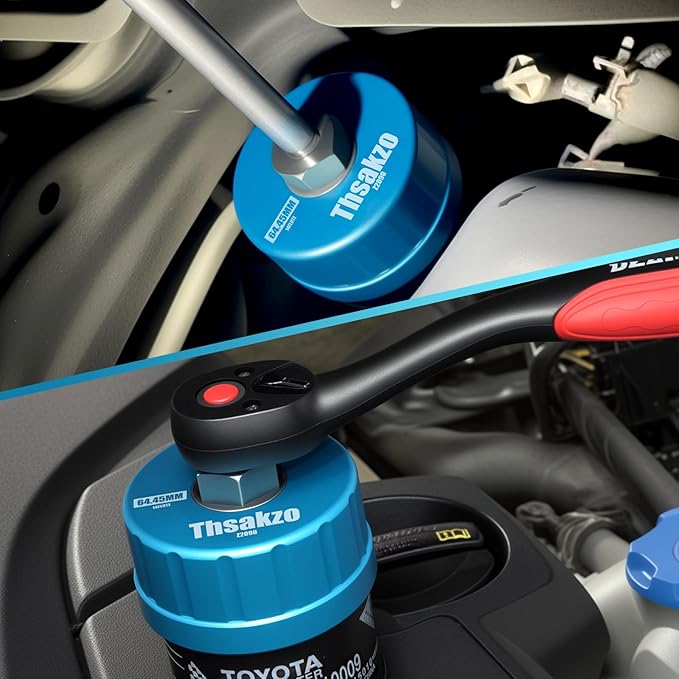 Oil Filter Wrench 64mm 14 Flute Precision CNC Machined Aluminum Oil Filter Removal Tool for Lexus Toyota Camry Tundra Tacoma 4Runner RAV4 and More