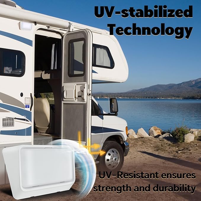 acegoo RV Porch Light LED Dual Color White/Amber Switchable 12V Exterior Utility Replacement Light for Trailer Camper Motorhome 5th Wheels, 480 Lumen & IP66 Waterproof (White)