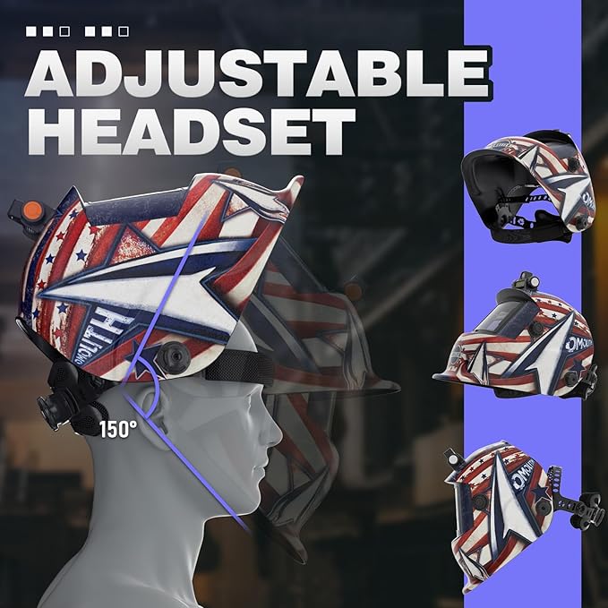 1/1/1/1 True Color Auto Darkening Welding Helmet with light, Solar Powered Wide Shade 4/9-13 for TIG MIG Stick Weld Hood Welding Mask