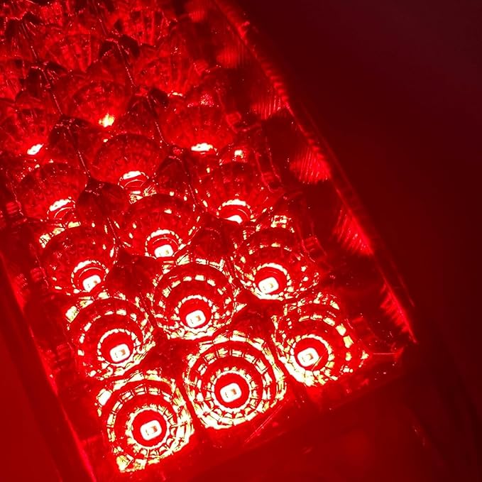 10x Amber + 10x Red 6" 21 LED Side Marker Clearance Light Rectangle 12V Truck Trailer Camper Boat Marine 6x2 Rectangular Surface Mount Sealed and Waterproof Strobe/Turn Functions