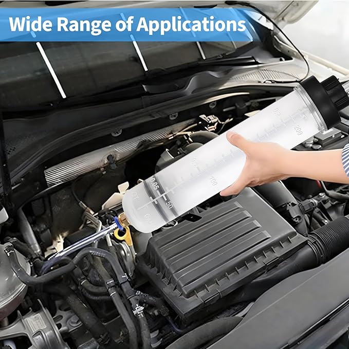 2-Pack 200CC Automotive Fluid Extractor Pump, Manual Oil Change Syringe with 50cm Rubber Hose, Manual Suction Vacuum Fuel Car Transfer for Power Steering
