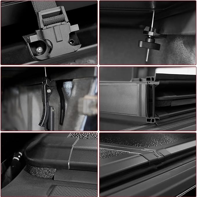 FRP Hard Quad-Fold Truck Bed Tonneau Cover Compatible with 2004-2025 Ford F150 & 2006-2014 Lincoln Mark LT | Styleside 6.5'/6.5 FT/ 79" Bed | Waterproof | Easy to Install & Use