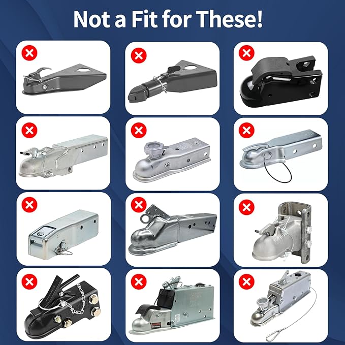 Trailer Lock Fits 2 5/16 Inch Couplers, Secures Safety Chains Anti-Theft Ball Hitch Lock, Pry-Resistant & Heavy-Duty Trailer Hitch Locks for RV | Cargo | Camper | Dump Trailer (Black)