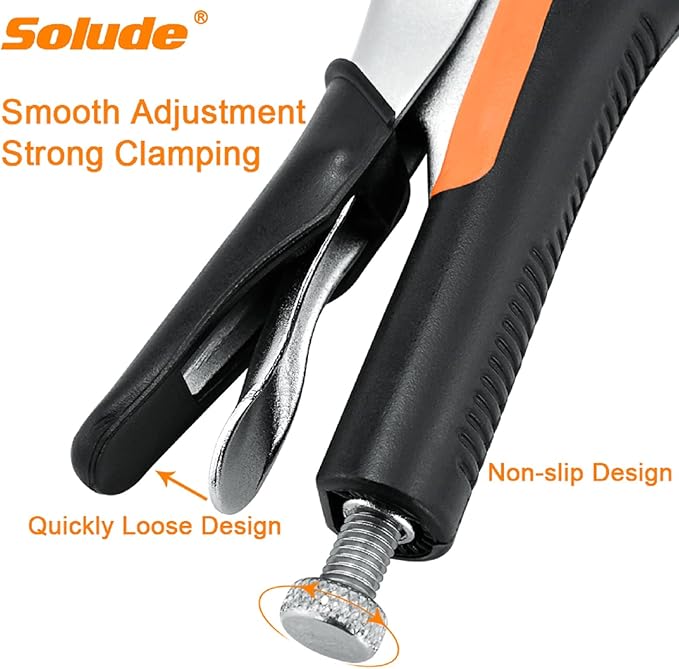 C-Clamp Locking Pliers Set,6-Inch,9-Inch,11-Inch,14-Inch,4 Piece Vise Grip Face Clamp for Woodworking,Welding and Pocket Hole Joinery with Plastic Storage Box