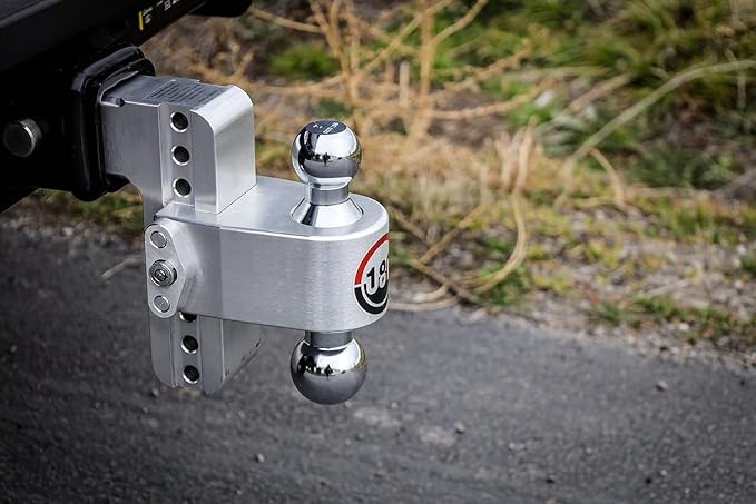 Weigh Safe Adjustable Trailer Hitch Ball Mount - 10" Adjustable Drop Hitch for 2.5" Receiver - Premium Heavy Duty Aluminum Trailer Tow Hitch w/ Chrome Plated Tow Balls (2" & 2 5/16") - 18,500 lbs GTW