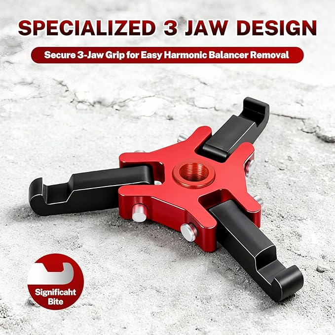 BILITOOLS Harmonic Balancer Puller Set, Upgraded 3-Jaw Pulley Puller with Holding Tool for Removing Harmonic Damper Balancers Compatible with Chevy, GM, Chrysler, Ford etc.