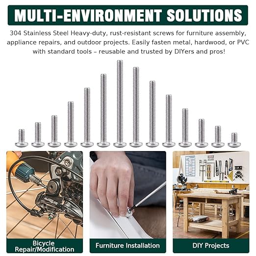 1/4-20 x 3/4" Button Head Socket Cap Bolts Screws, 304 Stainless Steel 18-8, Allen Hex Drive, Bright Finish, Fully Machine Thread, Pack of 30