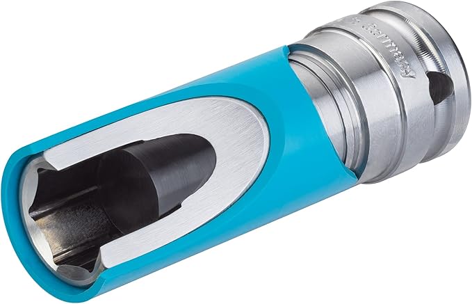 HAZET Socket 903SLG-17, 1/2 Inch Square Drive, 17mm Wrench Size, With Plastic Sleeve, Supports Gentle Wheel Fitting, Especially for Tires with Aluminium Rims