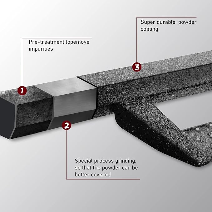 Drop Down Running Boards Compatible with 2024-2026 Toyota Tacoma Double Cab Crew Cab, Dual-Stage Textured Black Powder, 4 Inch Step Bars Side Step.