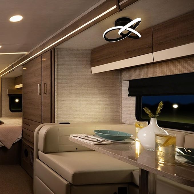 LED RV Interior Lighting (Dia: 10.2''), 12V RV Pendant Light Fixture with Switch - 4000K Cool White, Dimmable Ceiling Light for RV Motorhome Camper Dinette, Kitchen