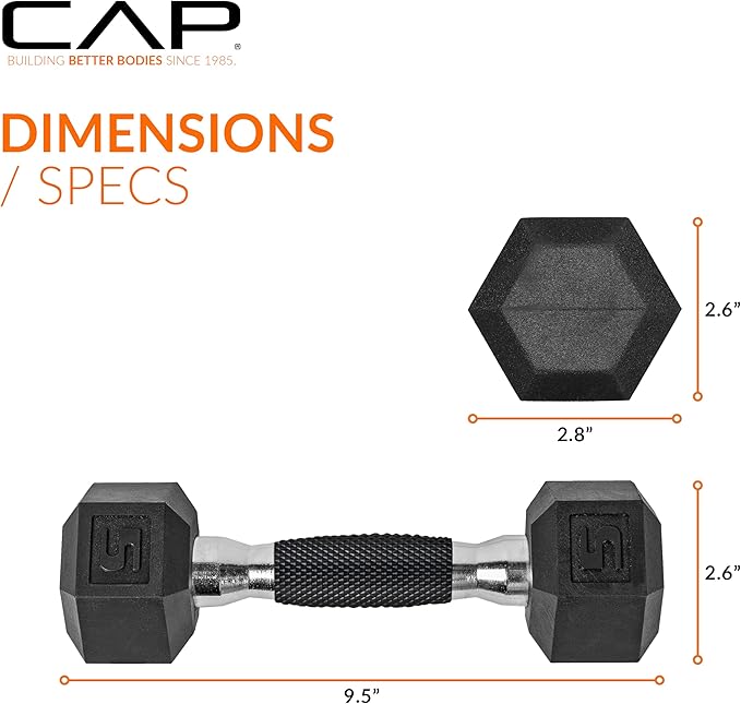 CAP Barbell Coated Dumbbell Weight | Multiple Options Pairs & Sets