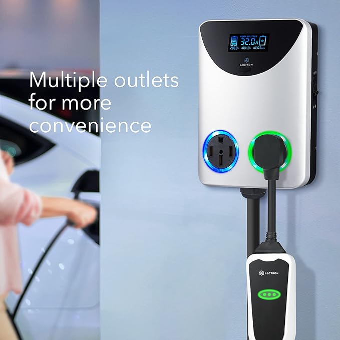 Lectron NEMA Socket Splitter for Level 2 EV Charger Installation - Power Your EV Charger and High-Powered Appliance from The Same Outlet (50 Amp NEMA 14-50 to NEMA.14-50 / NEMA, 14-50 Splitter)