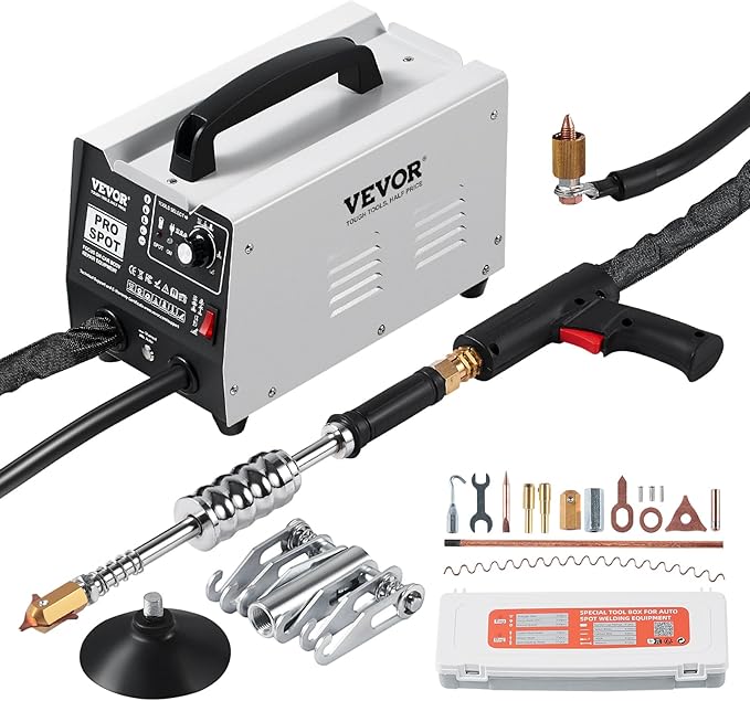 VEVOR Stud Welder Dent Repair Kit, 1.8KW Spot Welder Dent Puller with Auto/Manual Welding & 7 Versatile Modes, 110V Auto Body Spot Welding Dent Puller Machine for Car, Truck Dent Repair