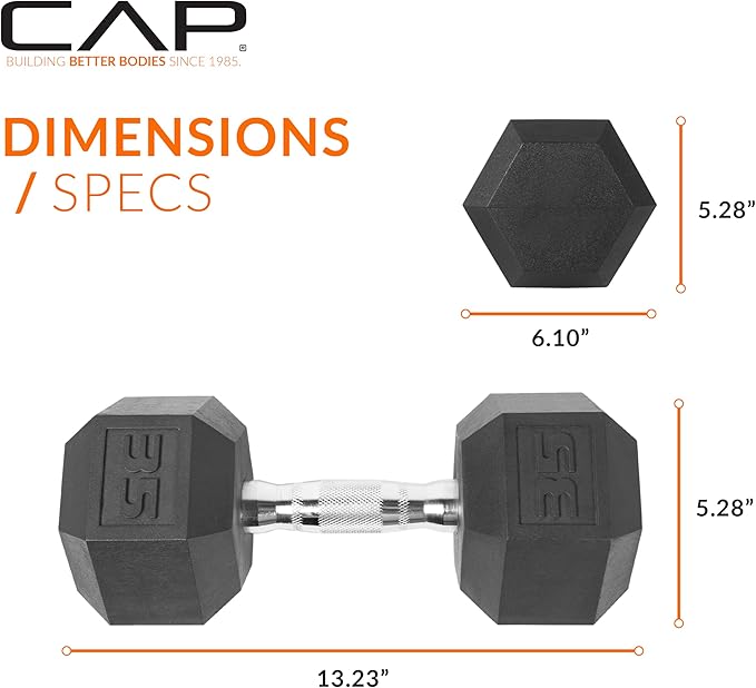 CAP Barbell Coated Dumbbell Weight | Multiple Options Pairs & Sets