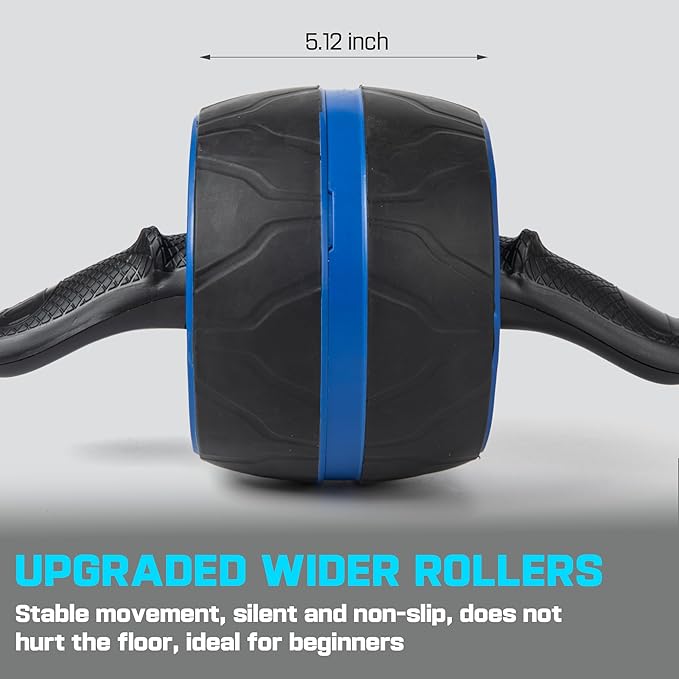 Ab Roller Wheel with Knee Pad Mat,Automatic Rebound Abdominal Wheel Abs Workout Equipment,Home Gym Equipment,No Noise Ab Wheel for Men&Women Abdominal
