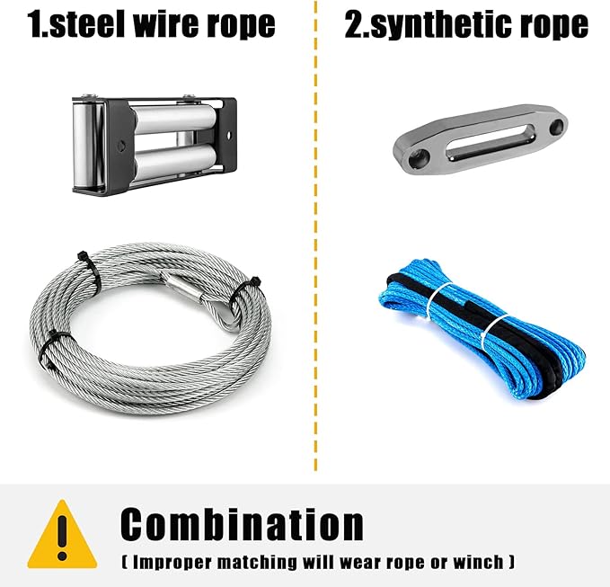 WeiSen 6" (152MM) Winch Roller Fairlead Cable Guide fit 4000-5500 LBS UTV Winches