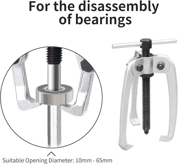 3 Jaw Puller 2.5in/65mm Universal Bearing Gear Pullers Heavy Duty Extractor Tool,High Carbon Steel Puller,Adjuestable Pulley Removal Tool for Bearings/Flywheels/Pulleys Remove