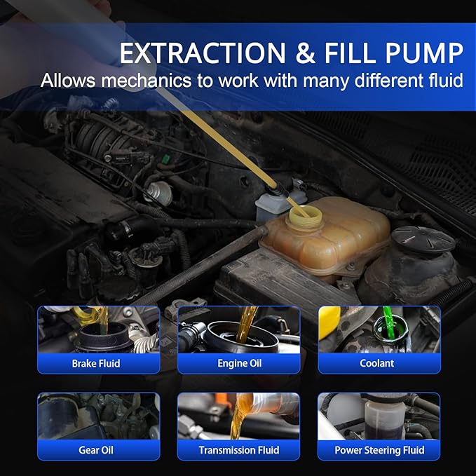 YSTOOL 200CC Manual Fluid Extractor and Fill Syringe Automotive Oil Evacuator and Dispenser Pump for Changing ATF, Coolant, Power Steering Fluid, Gear Oil, Brake Fluid and Engine Oil