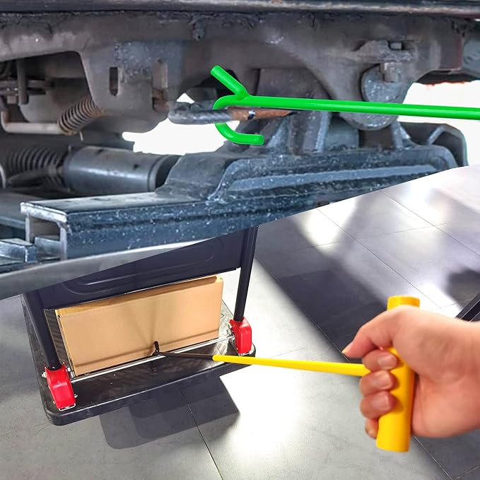 5th Wheel Pin Puller, 4 Pack 32" Solid Steel Chrome Plated 5th Wheel Puller Hook, Heavy Duty 5th Wheel Puller w/Hook (Green)