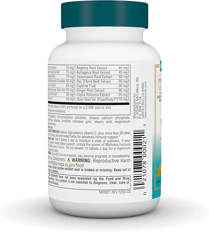 Source Naturals Wellness Formula Bio-Aligned Vitamins & Herbal Defense - Immune System Support Supplement & Immunity Booster - 45 Tablets