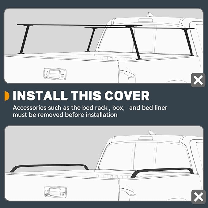 Soft Tri-fold Tonneau Cover Fit for Toyota Tundra 2022 2023 2024 2025 2026 (Excl. Trail Edition), 5.5 ft Bed with Deck Rail System