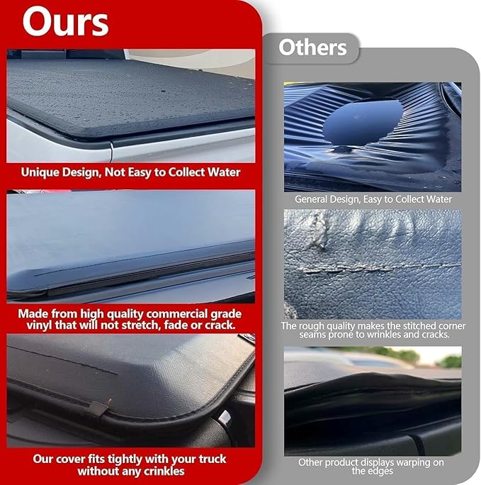 Soft Tri-Fold Truck Bed Tonneau Cover Compatible for 2015-2026 Ford F-150 5.5FT (66") Bed