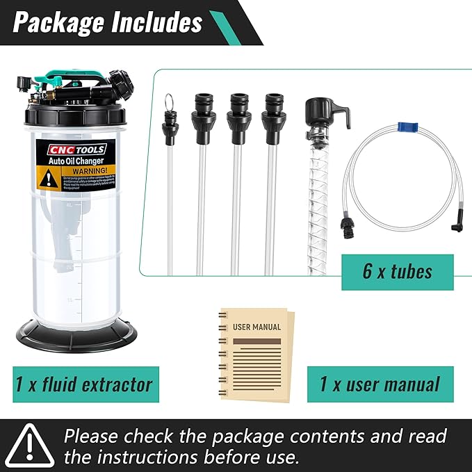 Estune 1.4 Gallon/5.3 L Manual Pneumatic Fluid Extractor, Automotive Oil Extractor Pump Oil Vacuum Changer with 5 Pcs Brake Bleeding Hose for Car, SUVs, Truck, Yachts