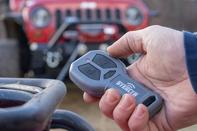 Stealth Winches 13500lb Truck Winch,12-Volt Electric Winch with 2 Wireless remotes and Synthetic Rope, 4x4, Perfect for Off-Road SUV Towing Trailer Winch, Weatherproof, with Hawse Fairlead Heavy Duty
