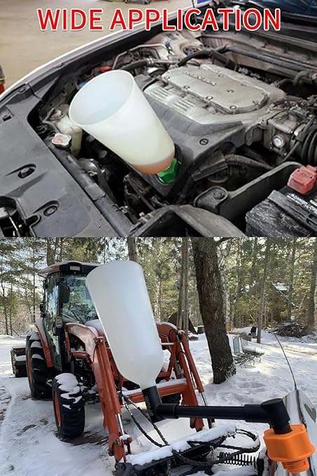 DPTOOL Oil Funnel Set, Automotive Oil Funnel Set for Engine Oil Changes, Oil Dispenser Funnels Kit with Flexible Extension and 14 Oil Cap Adapters Compatible with GM Ford VW BMW Audi Land Rover Etc