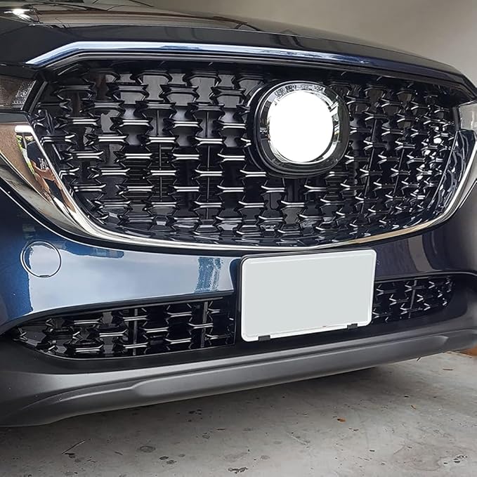 Compatible with 2022 2023 2024 2025 Mazda CX5 Accessories Front Grille Inserts Bumper Grill Guard Molding Trim (Glossy Black Not for 2017-2021)