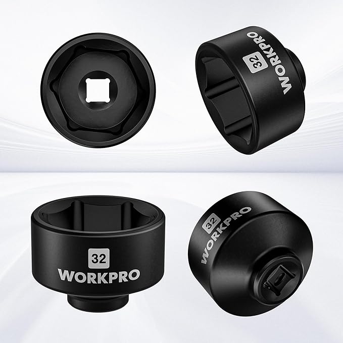 WORKPRO 32mm Oil Filter Socket Wrench, Oil Filter Removal Tool, Oil Filter Change Set, Ideal for Some Ecotec, TDI, VW, Audi, BMW, Polaris, GM, Volkswagen, Pontiac, Chevrolet, Saturn, Pontiac, Saab