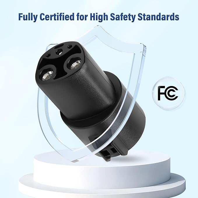 J1772 to Tesla Charging Adapter, 80Amp, 240V AC, Safety Certified, EV Charging Adapter Compatible with Nacs Tesla Model S/3/X/Y, Note: Only for Tesla Vehicles
