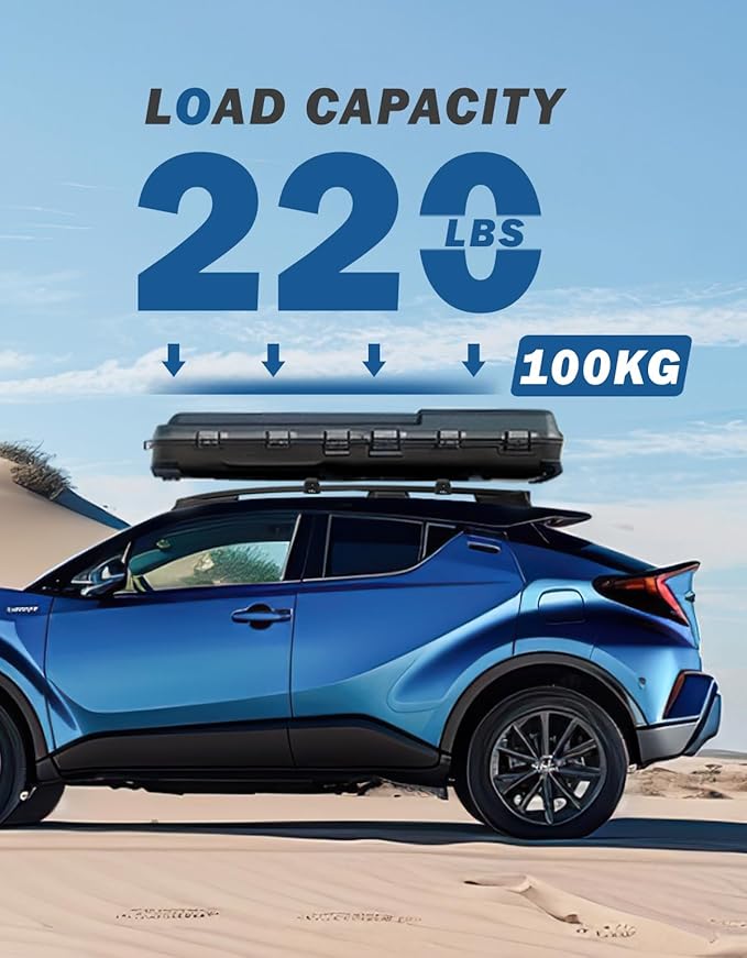 JOYTUTUS Lockable Car Roof Rack Compatible with Subaru Crosstrek 2024 with Factory Raised Side Rails (Not Fit Wilderness), 220LB Aluminum Crossbars for Roof Racks Suitcases Kayaks Canoes Bikes Skis