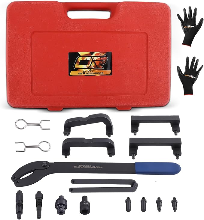 maXpeedingrods Engine Timing Tool Kit for VW for Audi 2.0, 2.4, 2.8, 3.0T, 3.2, 4.2, 5.2 Engine A4 A6 A6L A8 Q5 Q7 R8, T40133 T40070 303212 Camshaft Belt Tensioner Locking Alignment Tools Set, 16 PCS