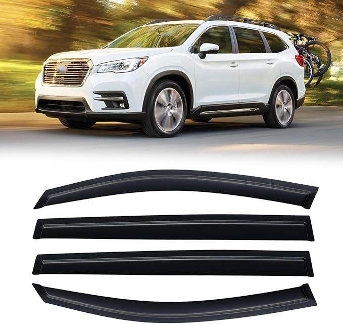 Window Rain Guards for 2019-2025 Subaru Ascent, Window Visor Guard Vent Wind Shade Deflector Rain Shield Protector Sun Visor for 19-25 Ascent,Tape-on/Outside-Mount, 4PCS