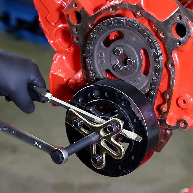 OEMTOOLS 37187 Harmonic Balancer Puller Kit - Heat-Treated Steel Puller Yoke for Gear, Steering Wheel, & Crankshaft Pulley