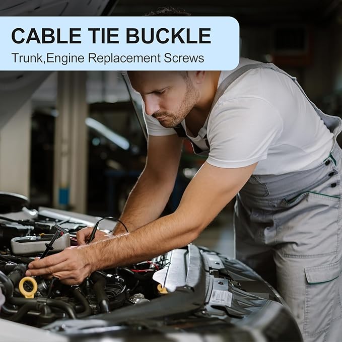 Nylon Universal Cable Tie Buckle,New Multifunctional Cable Tie Buckle for Car Daily Repair,Heavy Duty Self-Locking Nylon Zip Ties Holder,UV Resistant Zipties for Car Daily Auto Fixing (100pcs)