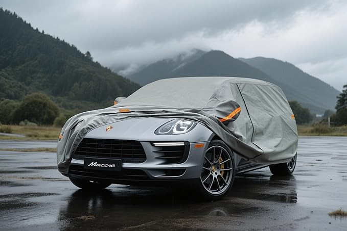 Kayme Heavy Duty Car Cover Custom Fit Porsche Macan, Waterproof All Weather for Automobiles, Full Exterior Covers Rain Sun UV Protection.