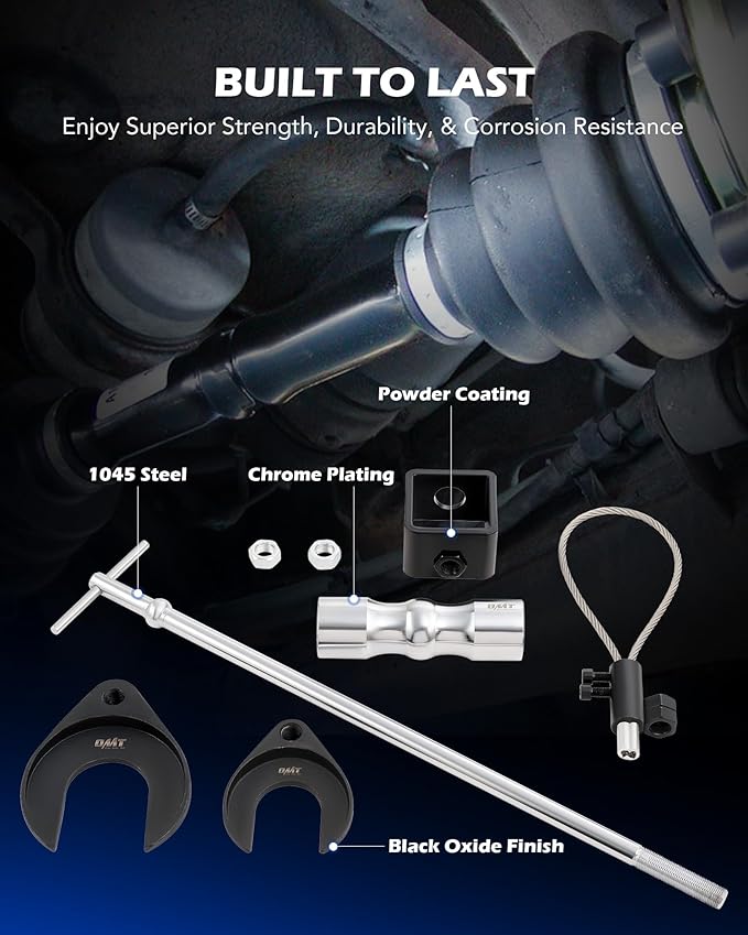 Orion Motor Tech CV Axle Puller Tool with Heavy Duty Slide Hammer, 8 pc CV Joint Removal Tool with 2" and 2.5" CV Joint Fork, CV Axle Removal Tool with Outer CV Joint Adapter Steel Cable Adapter