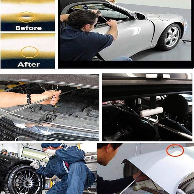 WHDZ Rods Auto Body Dent Repair Hail Damage Removal Tools Dent Hammer for Door Dings Hail Repair and Dent Removal (6 Pieces)