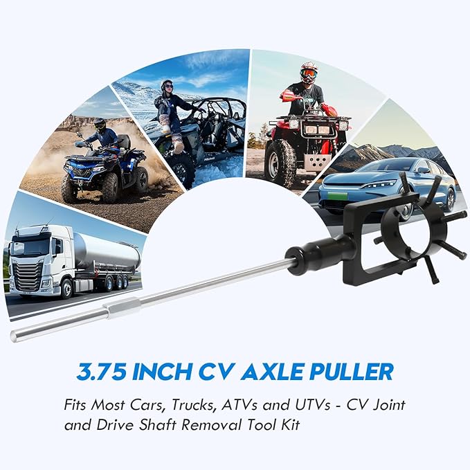 3.75 inch CV Axle Shaft Puller Tool Kit ,UTV/ATV CV Axle Removal Tool,Heavy Duty Axle Puller with Slide Hammer for Cars, Trucks, ATV & UTV - CV Joint & Driveshaft Removal Tool Set