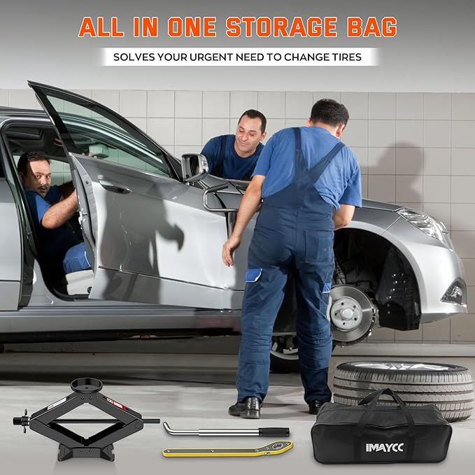 Scissor Jack 3 Ton, 4.1"-18.3" Lifting Car Jack, Heavy Duty Car Jack Kit, Portable Tire Changing kit with Lug Wrench, Tire Jack Tool for Car SUV MPV