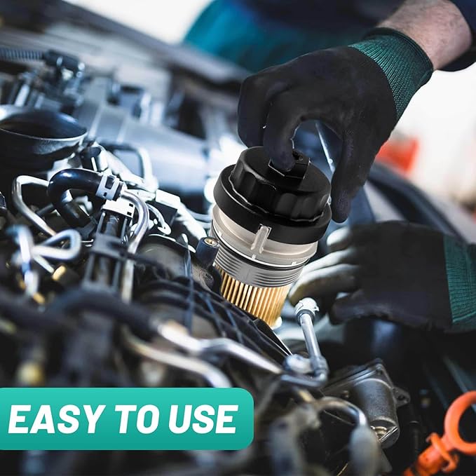 64.5mm Oil Filter Wrench: 15620-31060, 15620-36010, 90915-YZZN1, 04152-YZZA1Oil Filter Removal Tool Compatible with Toyota Camry RAV4 4Runner Tacoma Lexus 2005-2021, 14 Flutes 4 Slots (Black)