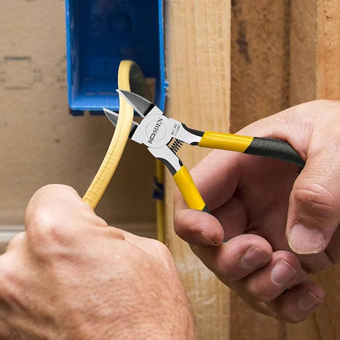 BOOSDEN 5" Wire Cutters, 5 Pack, Precision Cutting Pliers, Ultra Sharp Wire Snips Wire Clippers, Spring Loaded Flush Cutter, Diagonal Cutting Pliers for Jewelry Making Crafting, Wire Cutters Set