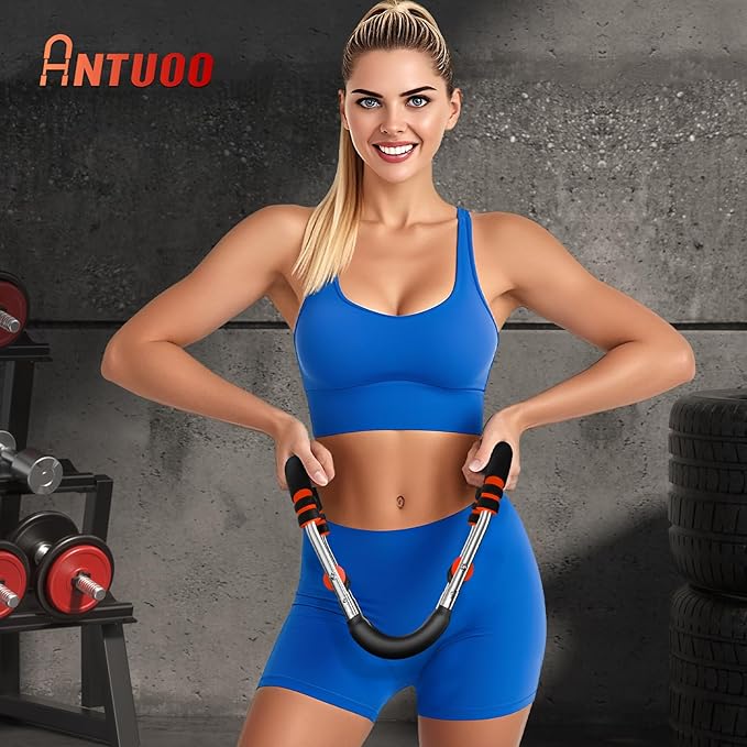 Twister Arm Trainer, 30-100lb Adjustable Chest Workout Bar, Power Twister Arm Trainer for Men, Chest Workout Equipment, Forearm Strengthener Arm Trainer