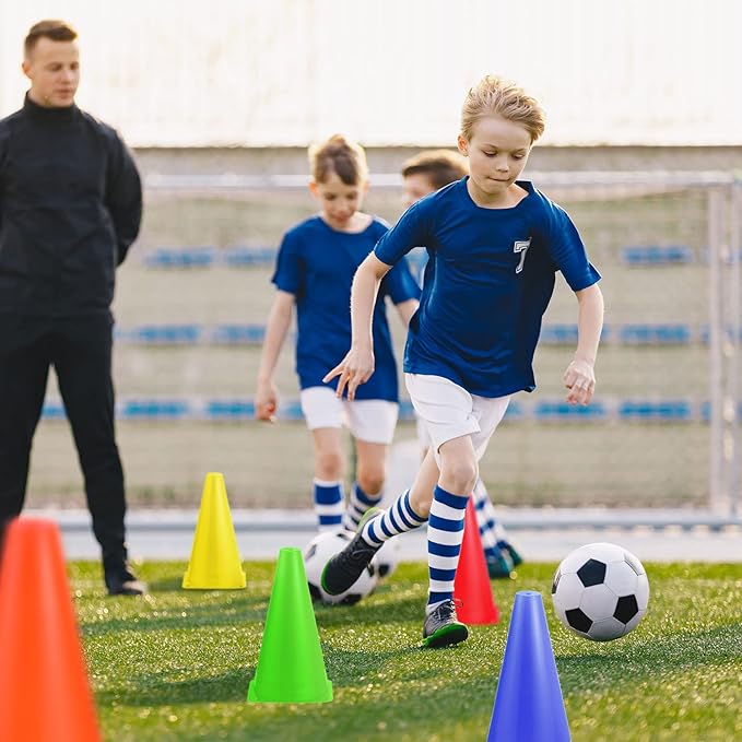30 Pieces 9 Inch Traffic Cones Plastic Sport Agility Training Safety Cones Soccer Practice Equipment for Basketball Football Drills Exercise, Outdoor Activity and Events