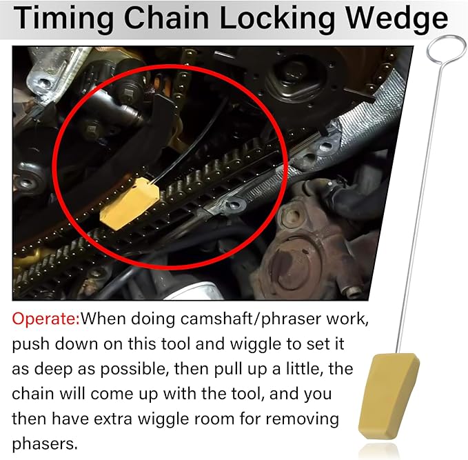 Engine Timing Repair Kit, Cam Phaser Holding Tool & Crankshaft Positioning Wrench Holder & Timing Chain Locking Wedge Tool Compatible for Ford 4.6L/5.4L 3V Engine